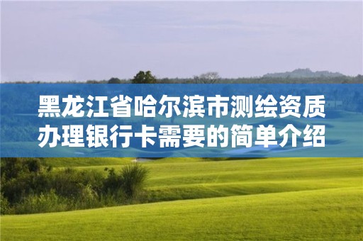 黑龙江省哈尔滨市测绘资质办理银行卡需要的简单介绍