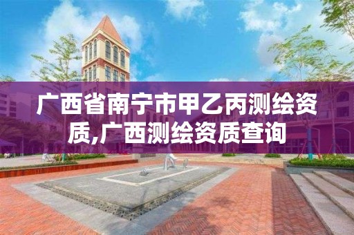 广西省南宁市甲乙丙测绘资质,广西测绘资质查询