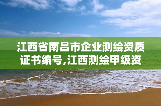 江西省南昌市企业测绘资质证书编号,江西测绘甲级资质单位。