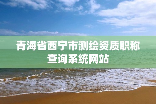 青海省西宁市测绘资质职称查询系统网站