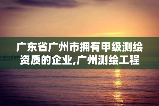 广东省广州市拥有甲级测绘资质的企业,广州测绘工程公司。