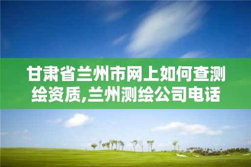 甘肃省兰州市网上如何查测绘资质,兰州测绘公司电话