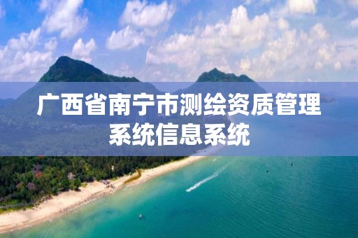 广西省南宁市测绘资质管理系统信息系统