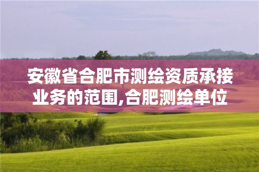 安徽省合肥市测绘资质承接业务的范围,合肥测绘单位