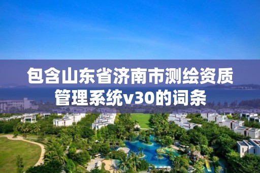 包含山东省济南市测绘资质管理系统v30的词条