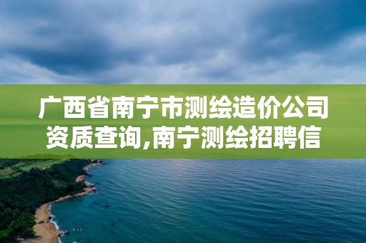 广西省南宁市测绘造价公司资质查询,南宁测绘招聘信息