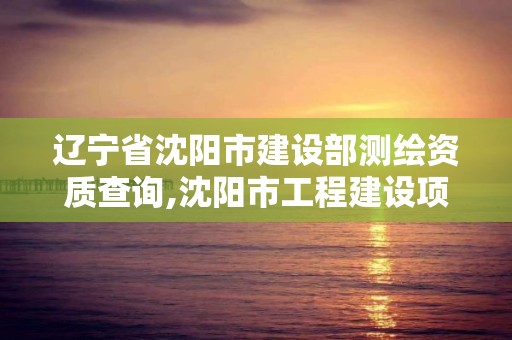 辽宁省沈阳市建设部测绘资质查询,沈阳市工程建设项目测绘技术规程。