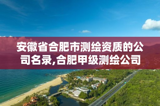 安徽省合肥市测绘资质的公司名录,合肥甲级测绘公司排行