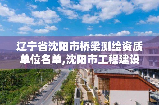 辽宁省沈阳市桥梁测绘资质单位名单,沈阳市工程建设项目测绘技术规程。