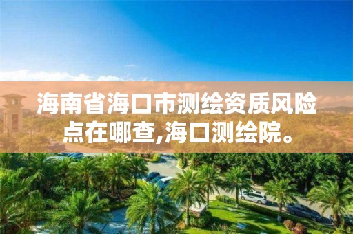 海南省海口市测绘资质风险点在哪查,海口测绘院。