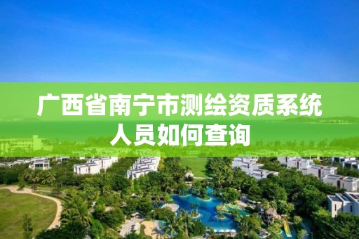 广西省南宁市测绘资质系统人员如何查询