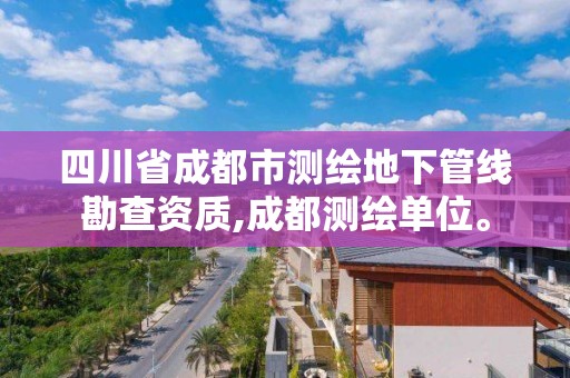 四川省成都市测绘地下管线勘查资质,成都测绘单位。