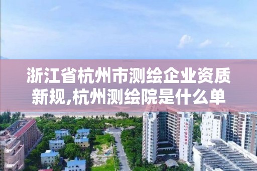 浙江省杭州市测绘企业资质新规,杭州测绘院是什么单位