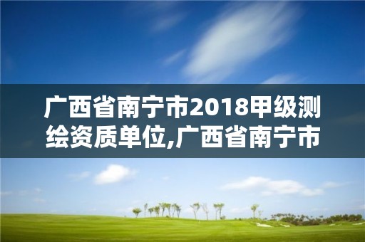 广西省南宁市2018甲级测绘资质单位,广西省南宁市2018甲级测绘资质单位有几个