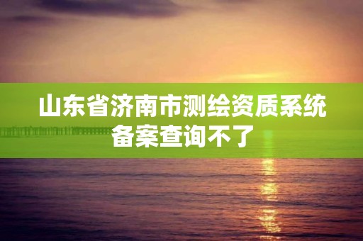 山东省济南市测绘资质系统备案查询不了