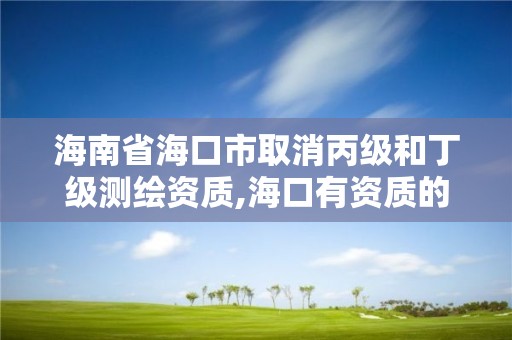 海南省海口市取消丙级和丁级测绘资质,海口有资质的测绘公司