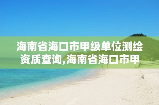 海南省海口市甲级单位测绘资质查询,海南省海口市甲级单位测绘资质查询网