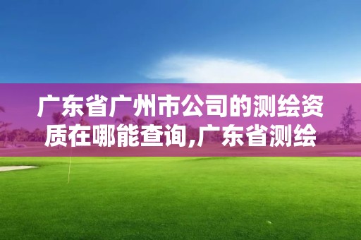 广东省广州市公司的测绘资质在哪能查询,广东省测绘资质办理流程。