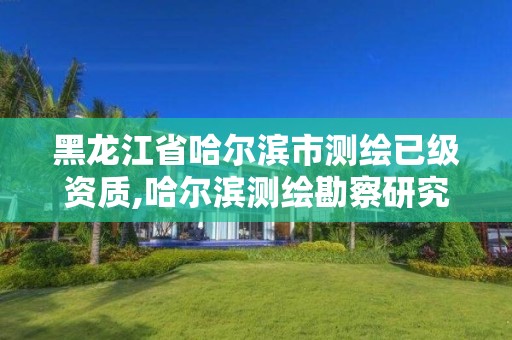 黑龙江省哈尔滨市测绘已级资质,哈尔滨测绘勘察研究院怎么样