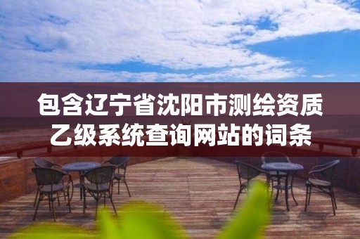 包含辽宁省沈阳市测绘资质乙级系统查询网站的词条