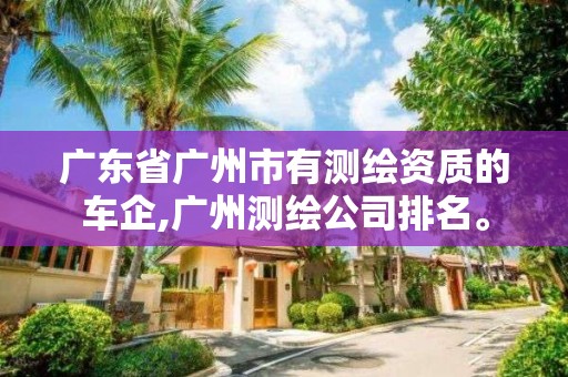 广东省广州市有测绘资质的车企,广州测绘公司排名。