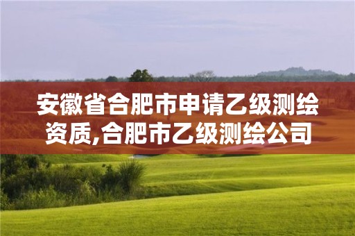 安徽省合肥市申请乙级测绘资质,合肥市乙级测绘公司。