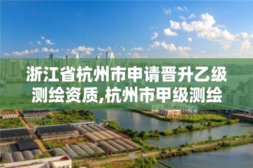 浙江省杭州市申请晋升乙级测绘资质,杭州市甲级测绘公司