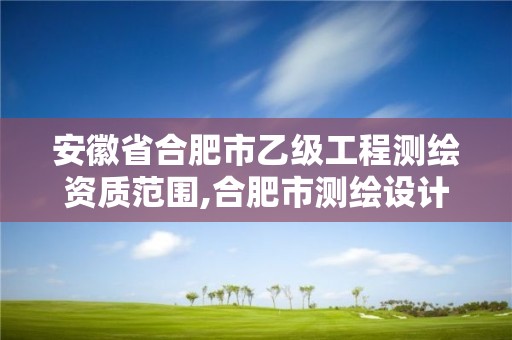 安徽省合肥市乙级工程测绘资质范围,合肥市测绘设计院。