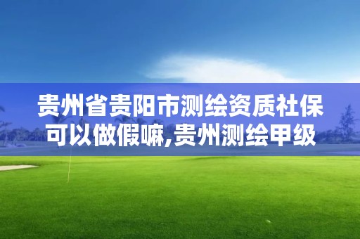 贵州省贵阳市测绘资质社保可以做假嘛,贵州测绘甲级资质单位。