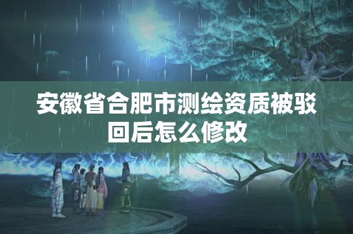 安徽省合肥市测绘资质被驳回后怎么修改