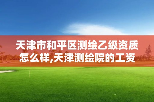 天津市和平区测绘乙级资质怎么样,天津测绘院的工资水平。