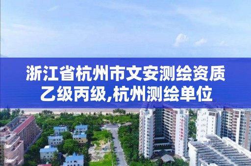 浙江省杭州市文安测绘资质乙级丙级,杭州测绘单位