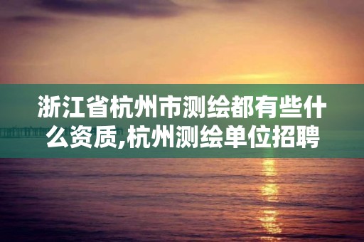 浙江省杭州市测绘都有些什么资质,杭州测绘单位招聘