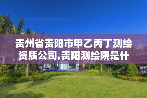 贵州省贵阳市甲乙丙丁测绘资质公司,贵阳测绘院是什么单位