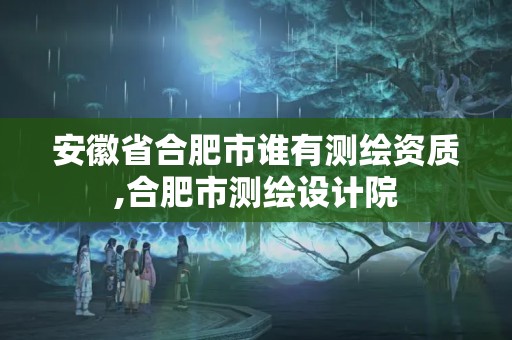 安徽省合肥市谁有测绘资质,合肥市测绘设计院