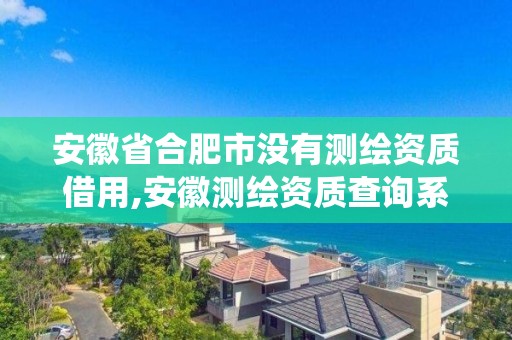 安徽省合肥市没有测绘资质借用,安徽测绘资质查询系统。