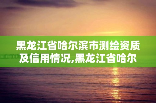 黑龙江省哈尔滨市测绘资质及信用情况,黑龙江省哈尔滨市测绘局。