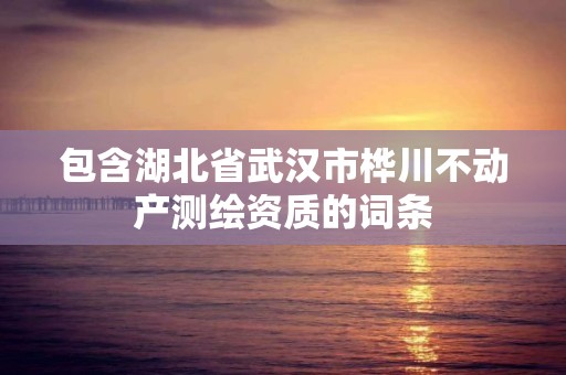 包含湖北省武汉市桦川不动产测绘资质的词条