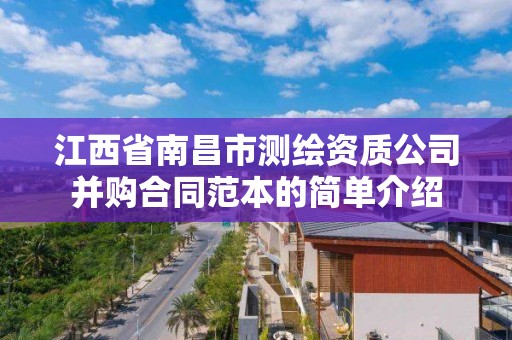 江西省南昌市测绘资质公司并购合同范本的简单介绍