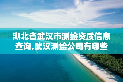 湖北省武汉市测绘资质信息查询,武汉测绘公司有哪些