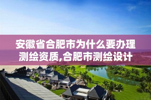 安徽省合肥市为什么要办理测绘资质,合肥市测绘设计研究院属于企业吗?。