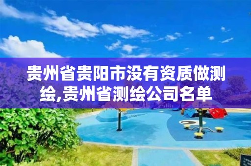 贵州省贵阳市没有资质做测绘,贵州省测绘公司名单