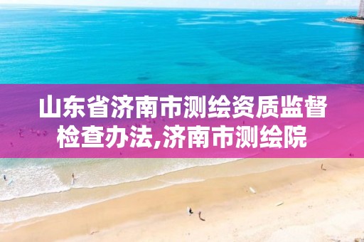 山东省济南市测绘资质监督检查办法,济南市测绘院