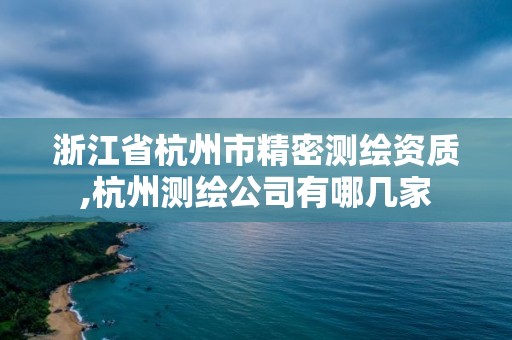 浙江省杭州市精密测绘资质,杭州测绘公司有哪几家