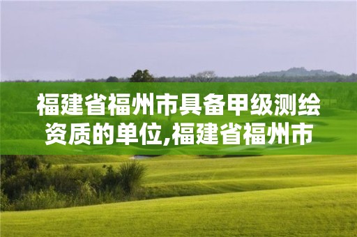 福建省福州市具备甲级测绘资质的单位,福建省福州市具备甲级测绘资质的单位有几家。