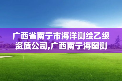 广西省南宁市海洋测绘乙级资质公司,广西南宁海图测绘工程有限公司