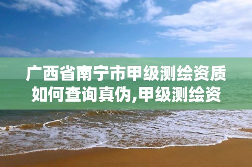 广西省南宁市甲级测绘资质如何查询真伪,甲级测绘资质查询系统。