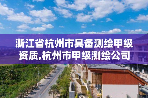 浙江省杭州市具备测绘甲级资质,杭州市甲级测绘公司