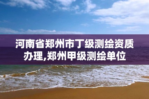 河南省郑州市丁级测绘资质办理,郑州甲级测绘单位