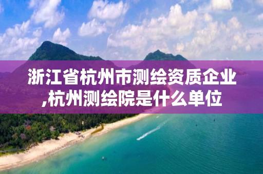 浙江省杭州市测绘资质企业,杭州测绘院是什么单位